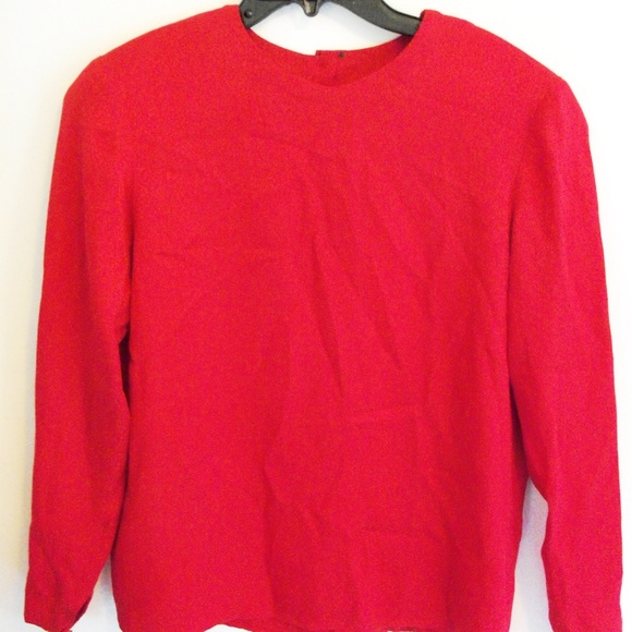 Carlisle Tops - Carlisle red silk blouse Size 6 (M)  (#EV275)